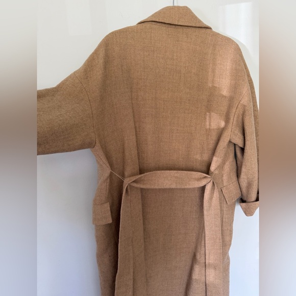 Zara wool belted coat tan 🔥blogger style aritzia maxmara nanushka - Picture 15 of 16